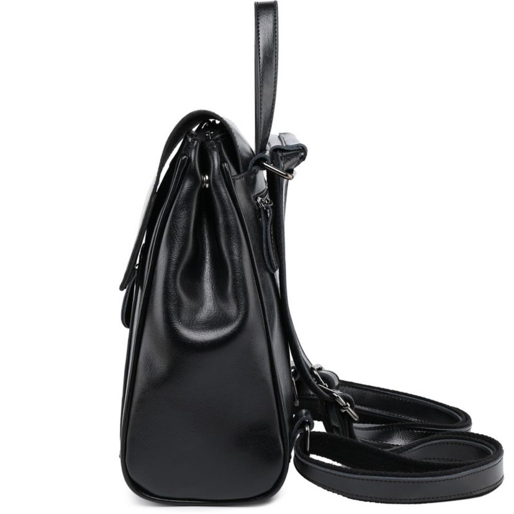 Women's Leather Backpack Versatile Oil Wax Cowhide Backpack