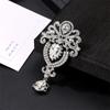 Diamond Inlaid Crystal Brooch Teardrop Shape Brooch Pins  Dress Suit Accessories