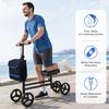 Adjustable Knee Walker Portable Scooter with Hand Brake, Foldable Lightweight Leg Comfortable Mobility Device for Foot & Ankle Injuries, Crutch