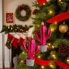 2/4 Pièces Pendentif Sapin de Noël en Plastique Soldat/Cactus/Voiture Rouge Doré Décoration Suspendue de Noël Décoratif