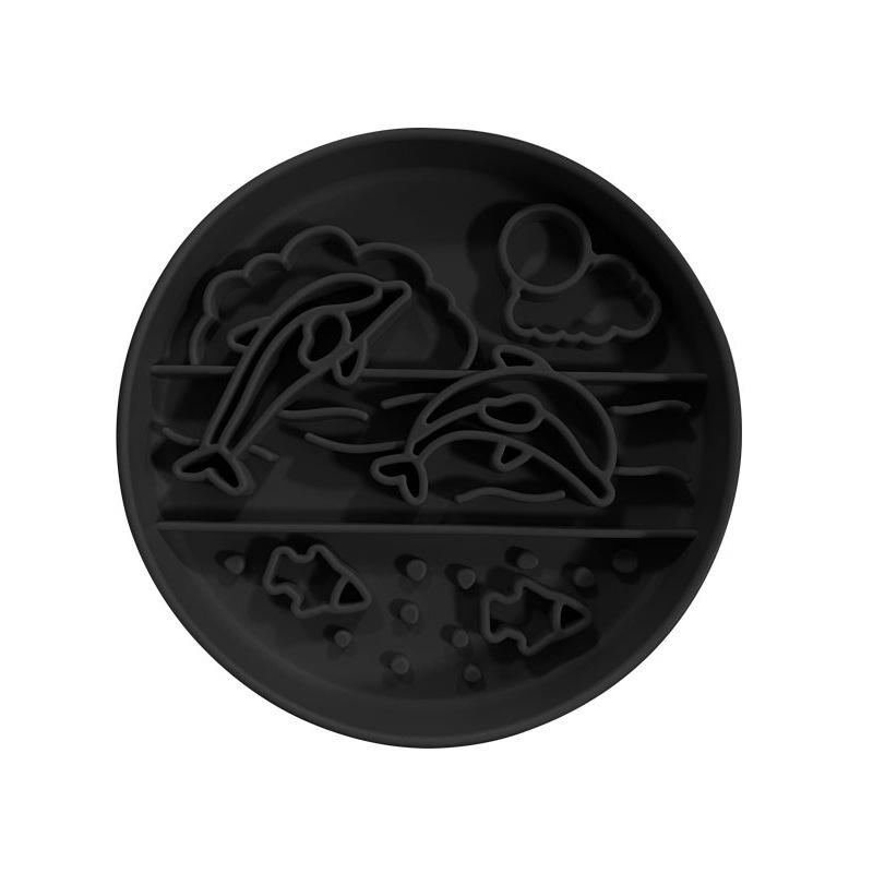 Silicone Lick Mat Slow Feeder Bowl Round Dog Licking Plate Non-Slip Slow Eating Pad For Dogs Puppies Home Mealtime Treat Gift