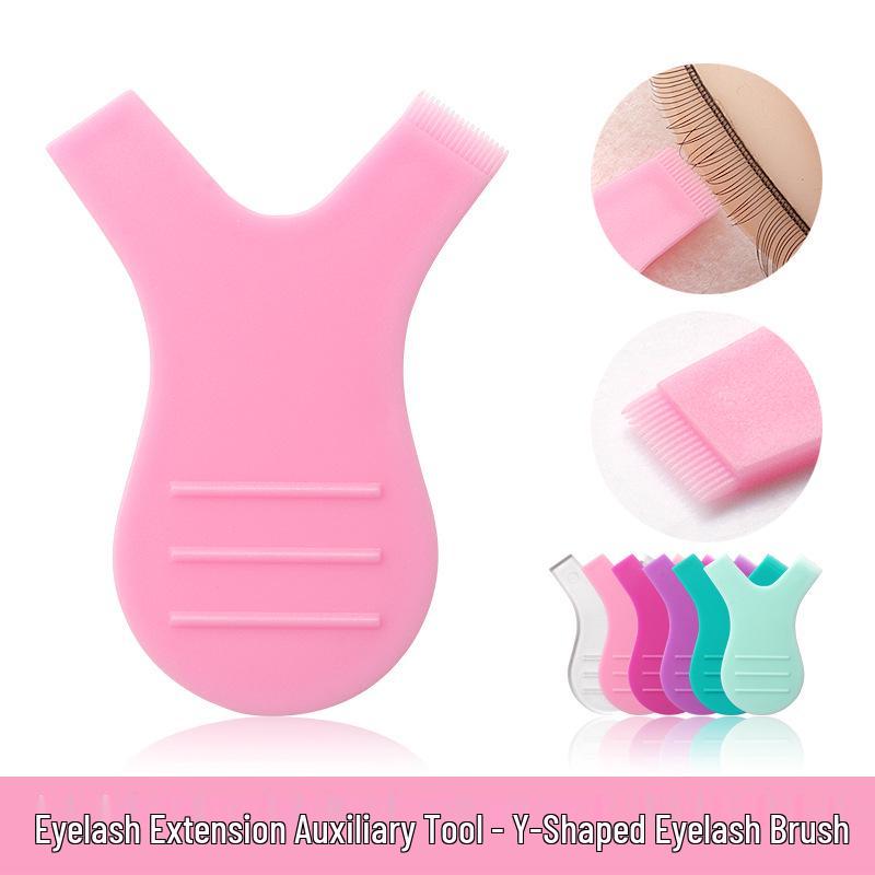 Y-shaped Eyelash Extension Brush, Mini Lash Perm Comb, Portable Eyebrow Brush, False Eyelash Application Tool.