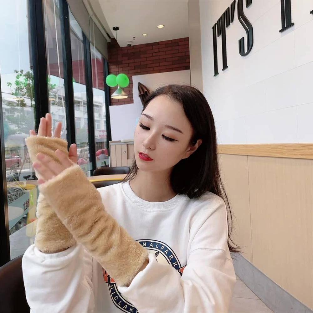 Fashion Women's Gloves Arm Warmers Solid Color Half Gloves Keep Warm Fingerless Mittens Winter Autumn