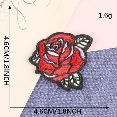  11Pieces Rose Flower Iron On Patches Embroidered Applique Sew On Clothing Patches for Clothes Bag Tshirt Backpacks Hat