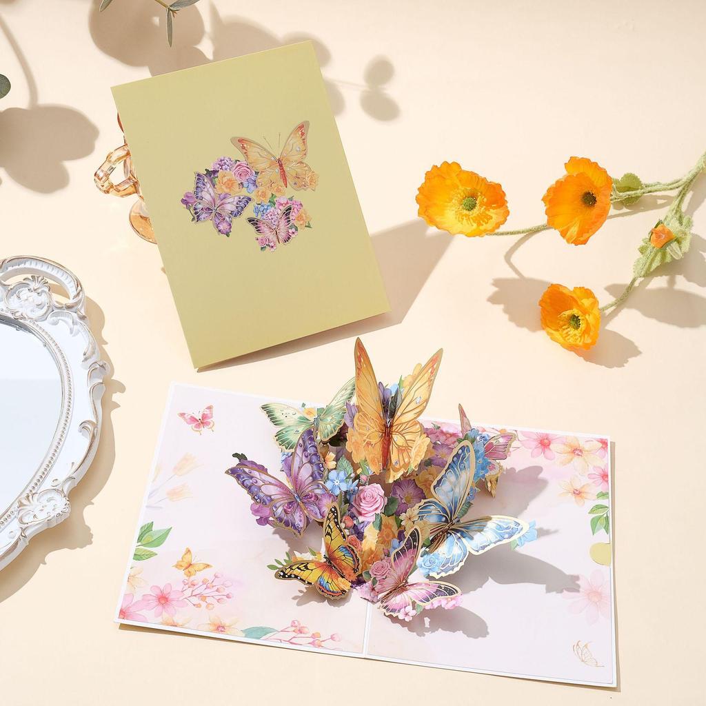 3D Butterfly Flower Bouquet Card - Creative Gift for Mother's Day & Birthdays