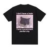 Lustig Ich Habe Kein Gehirn Katze Meme Grafik T-Shirt Männer Frauen Hochwertige Baumwolle Kurzarm T-Shirts Lässiges Oversize T-Shirt