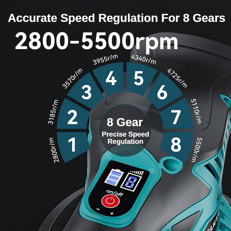 5500 U/min Akku-Polierer 8 Gänge Wiederaufladbare Auto-Poliermaschine Elektrisches Rotationswerkzeug Für Makita 21V Akku (Keine Batterie)