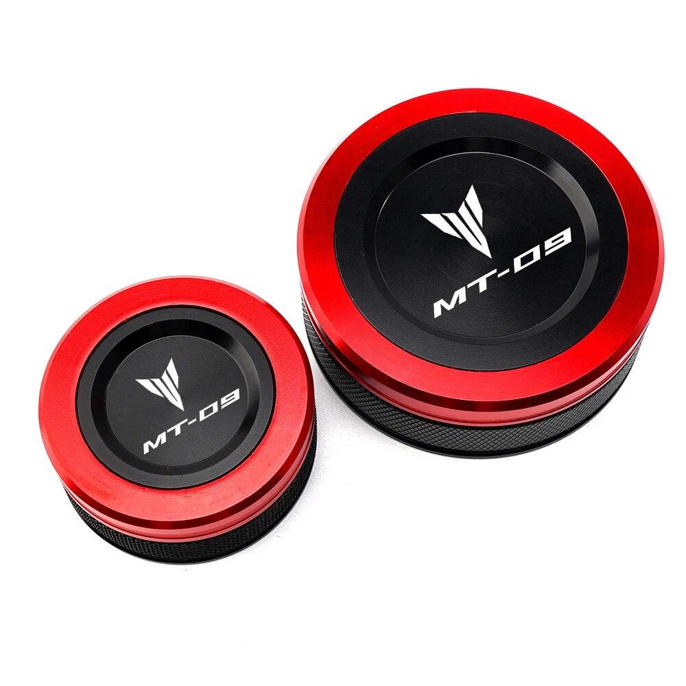 For Yamaha MT09 MT-09 SP TRACER 9/GT CNC Aluminum Front Rear Brake Fluid Reservoir Cap Cover With LOGO