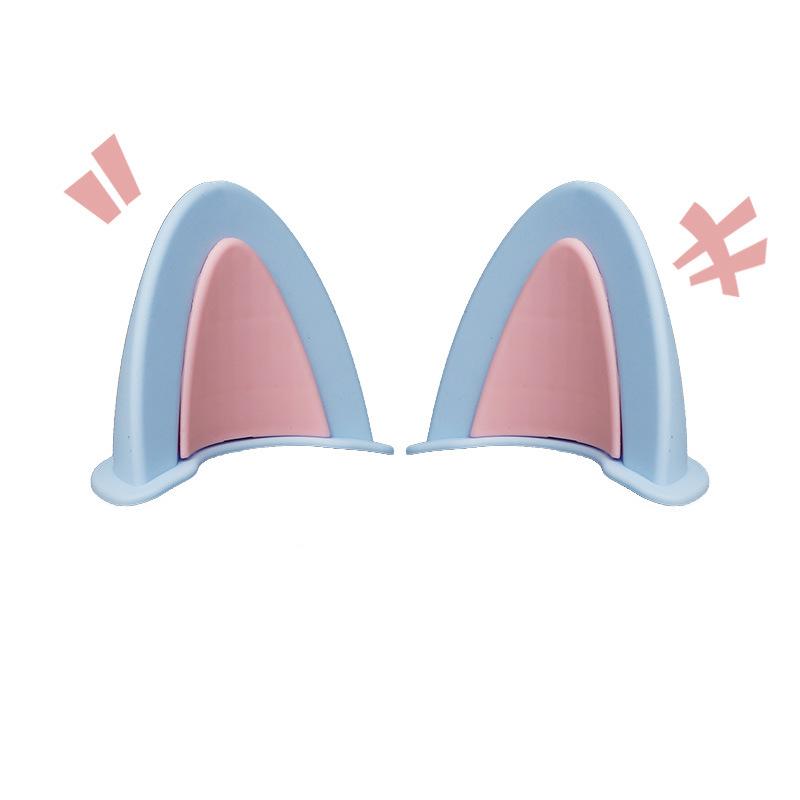 2pcs Cat Ears Style Attachments Helmet Decoration Accessories Self Adhesive Universal Helmet Cover Sticker for Motorcycle Bicycle Scooter