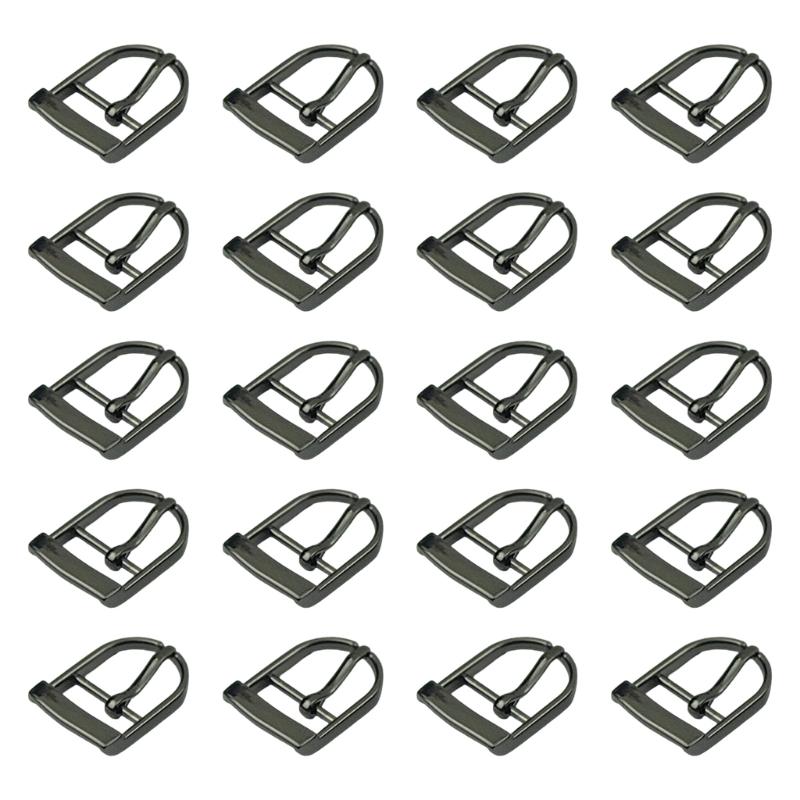 20PCS 19mm Metal Belt Buckles Reversible Metal Belt Buckle Replacements for Leather Belt Backpacks Strap Bag Accessories