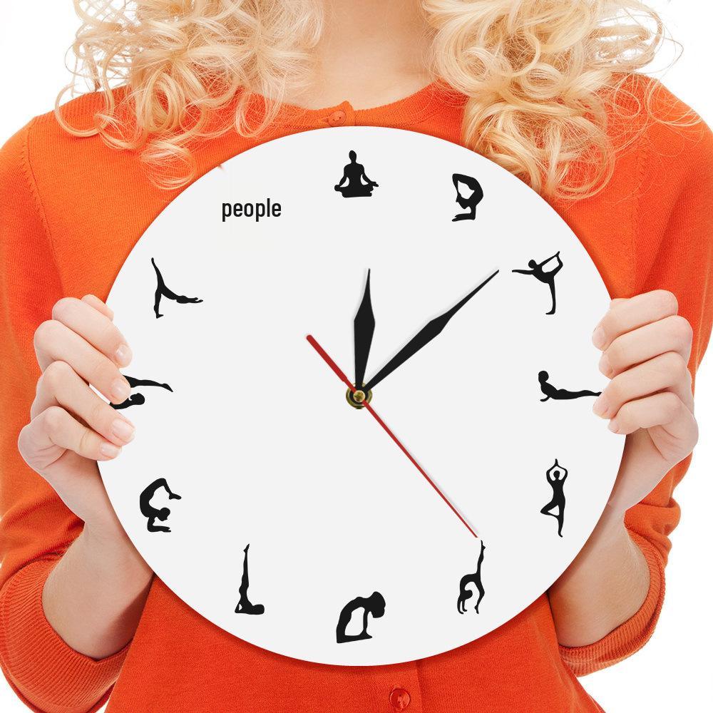 Creative Yoga Fashion Decorative Wall Clock for Living Room or Bedroom