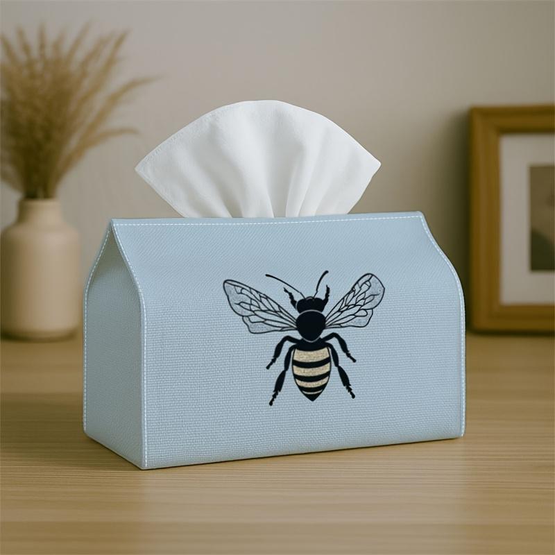 1pc Modern Bee Line Art Tissue Box - Bee-Themed Minimalist Bee & Honeycomb, Durable Napkin Organizer for /Outdoor Use, for Home, Kitchen, Living Room,