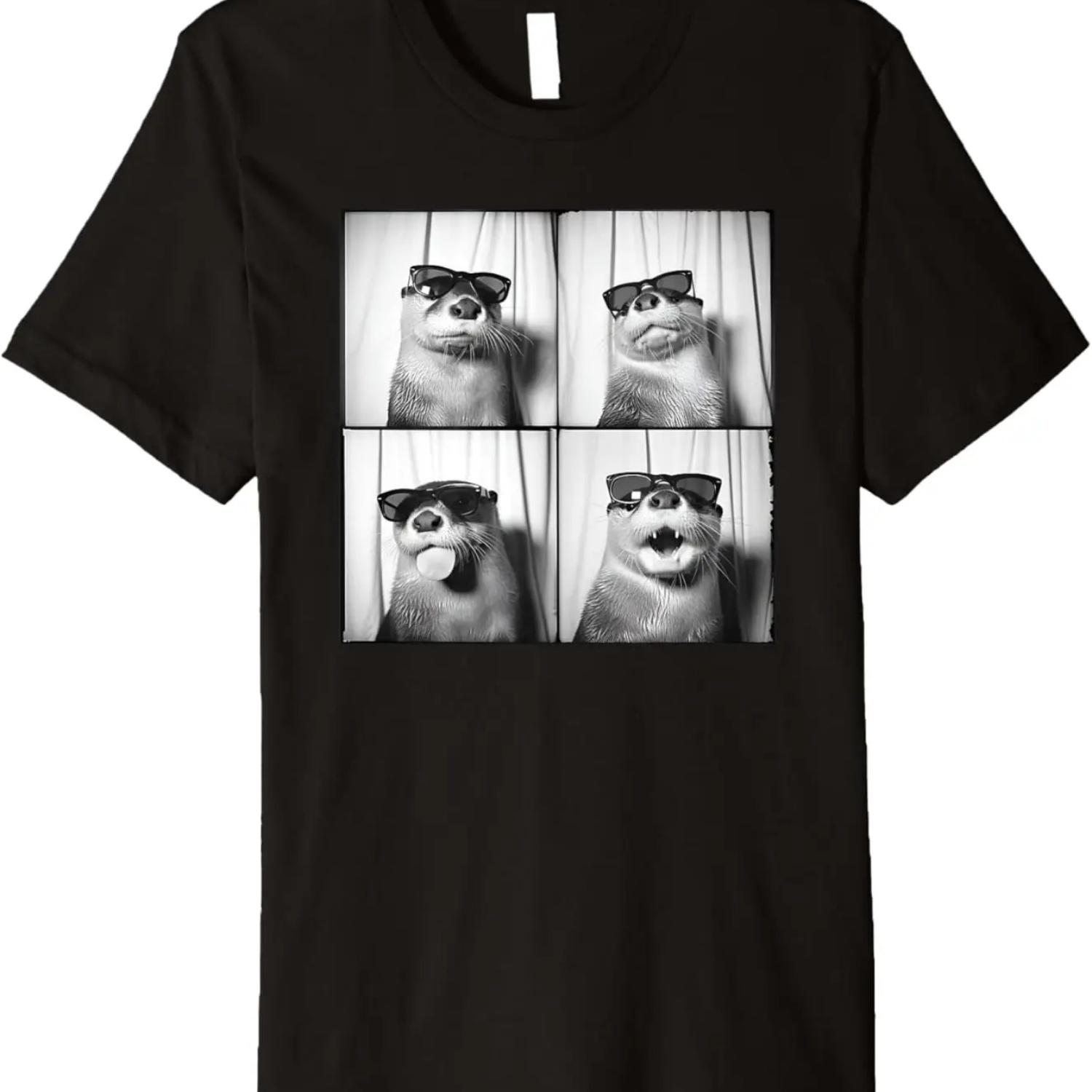 Funny Otter In Sunglasses Love Otters Sea Otter Lover Premium T-Shirt S