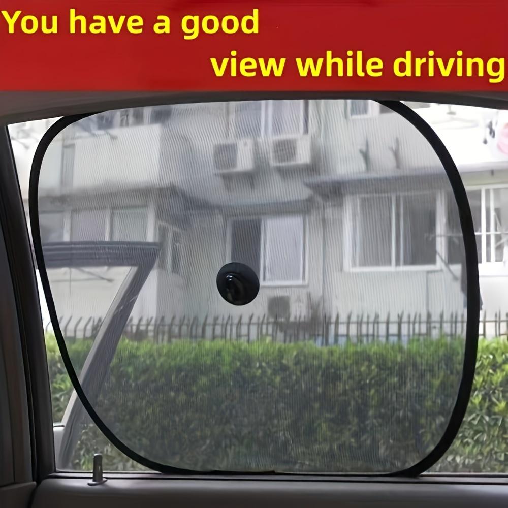 2pcs Car Side Window Suction Cup Sunshades UV Protection Heat Resistant Mesh Screen SUV Sedan Truck Anti Glare Shield