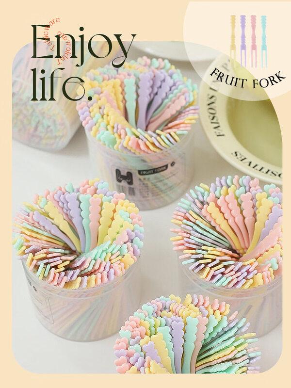 ZISIZ Disposable Food Grade Plastic Fruit Forks