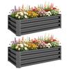Set of Two 110 X 50cm Steel Planter Boxes - Dark Grey