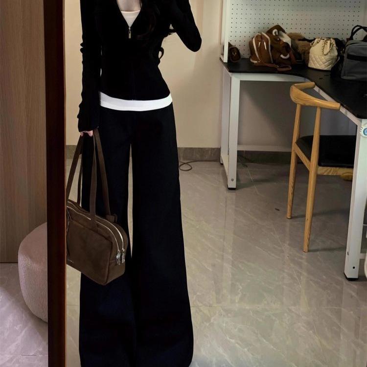Women's Korean Style Slimming Two-Piece Casual Sports Suit – Versatile, Stylish, and Fashionable for Spring and Autumn