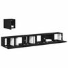 Wall Mounted TV Cabinet Set in Black Oak Effect Made of Wood Based Material