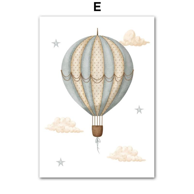 Whale Turtle Castle Balloon Nordic Nursery Wall Art Posters Art Prints Canvas Painting Pictures Baby Kids Room Home Decoration