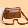 Vintage PU Leather Mini Bag Double Zipper Pockets Crossbody Purse Versatile Wristlet Clutch Bags for Shopping Daily Life  and Weekend Outings