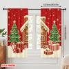 2pcs,2D Plane Printing Curtains Roller Blinds Gingerbread House Christmas Snowflakes Polyester (without Rod) Holiday for