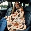 Spooky Pumpkin & Ghosts Plaid Art Blanket - Cute Halloween Theme All-Season Multi-Purpose Throw for Sofa, Bed & Living Room