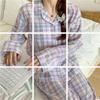 Korean Style Women's Long Sleeve Cardigan and Pajama Set for Spring, Autumn, and Winter Home Wear
