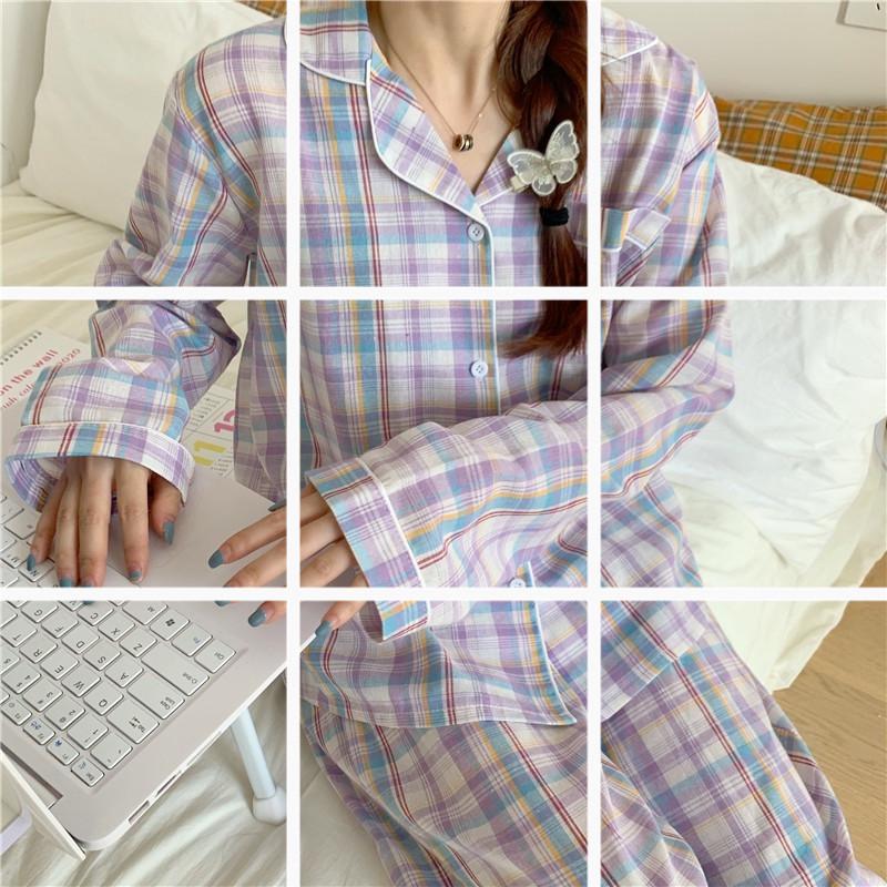 Korean Style Women's Long Sleeve Cardigan and Pajama Set for Spring, Autumn, and Winter Home Wear