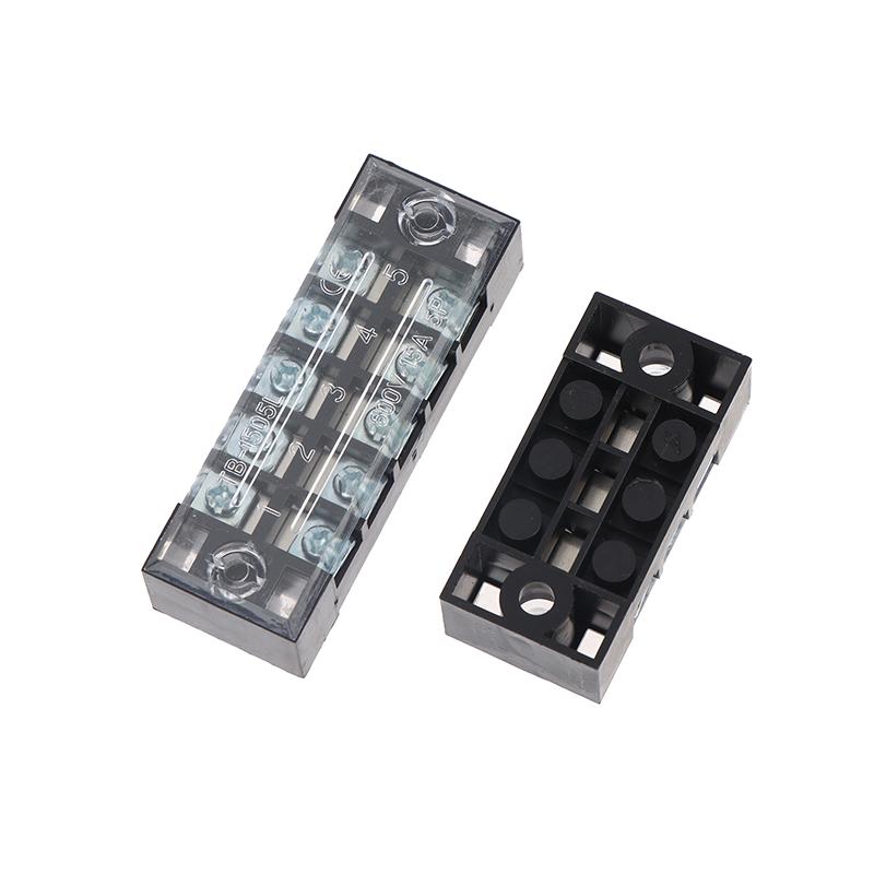 1Pcs Dual Row Barrier Screw Terminal Block Wire Connector 15A 600V For Tb Series 3 4 5 6 8 10 12 15 Positions Ways