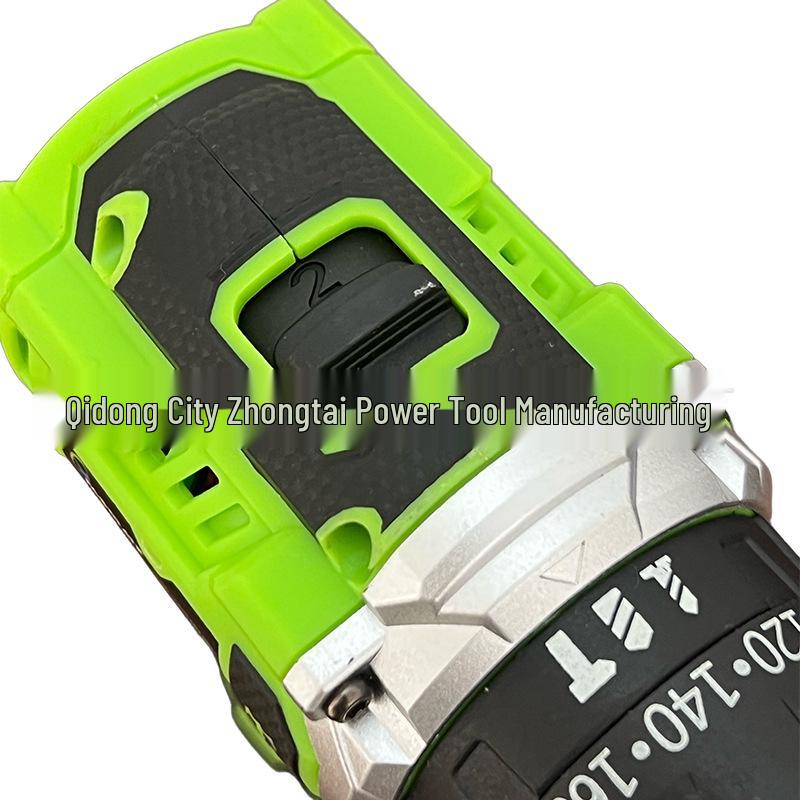 16.8V Brushless Green Electric Drill - Multifunctional Household Tool with Lithium Battery & Impact Pistol Charging