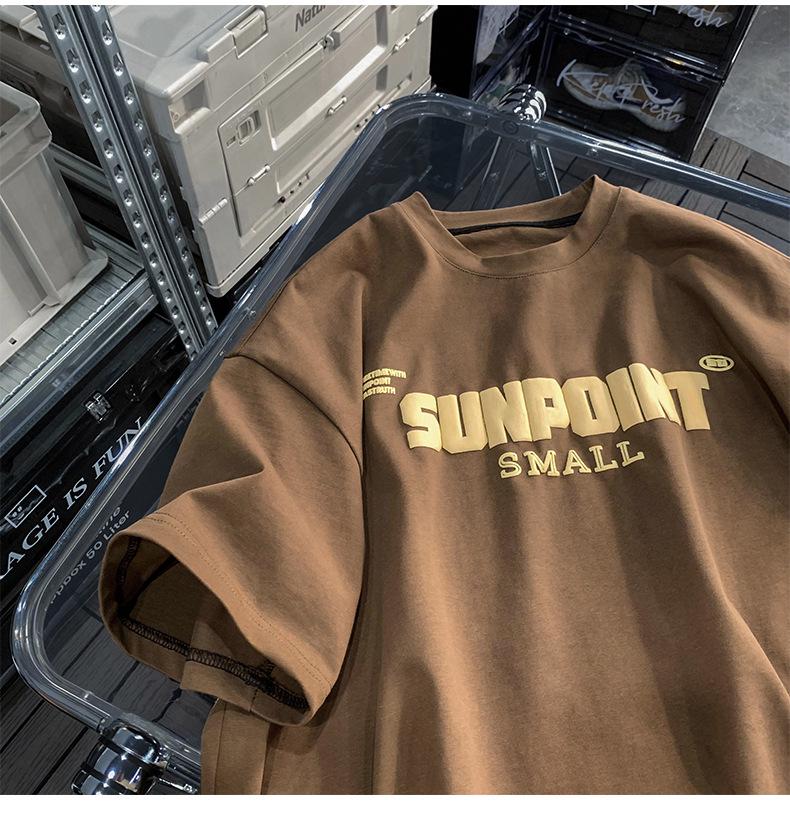 Herr Retro High Street Tung Bomull Lös Passform Sommar T-shirt