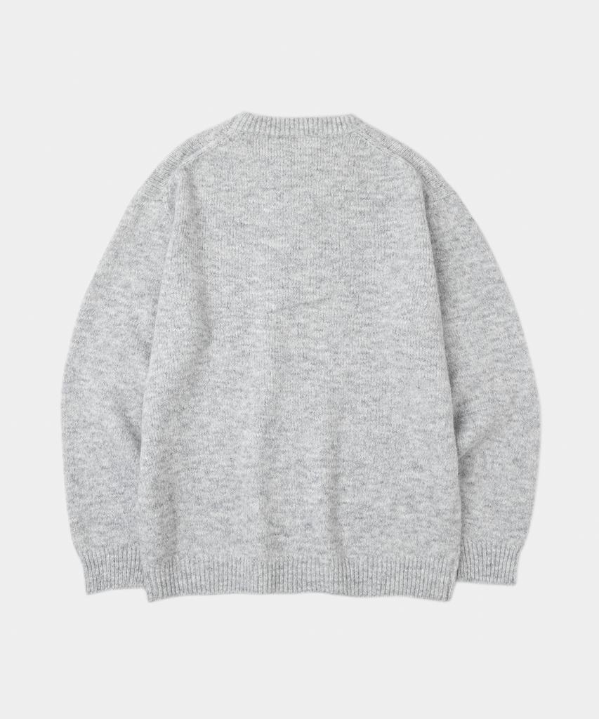 LETTERCOMO Daily Wool Round Knit Light Grey