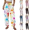 Pantaloni Lunghi Stampati da Donna Casual Gamba Dritta Vestibilità Larga Vita con Coulisse Pantaloni Leggeri Rilassati per l'Uso Quotidiano