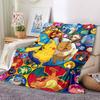1PC Pikachu, Eevee Blanket Lightweight Flannel Throw Blanket for Sofa, Bed, Travel, Camping, Livingroom, Office, Couch