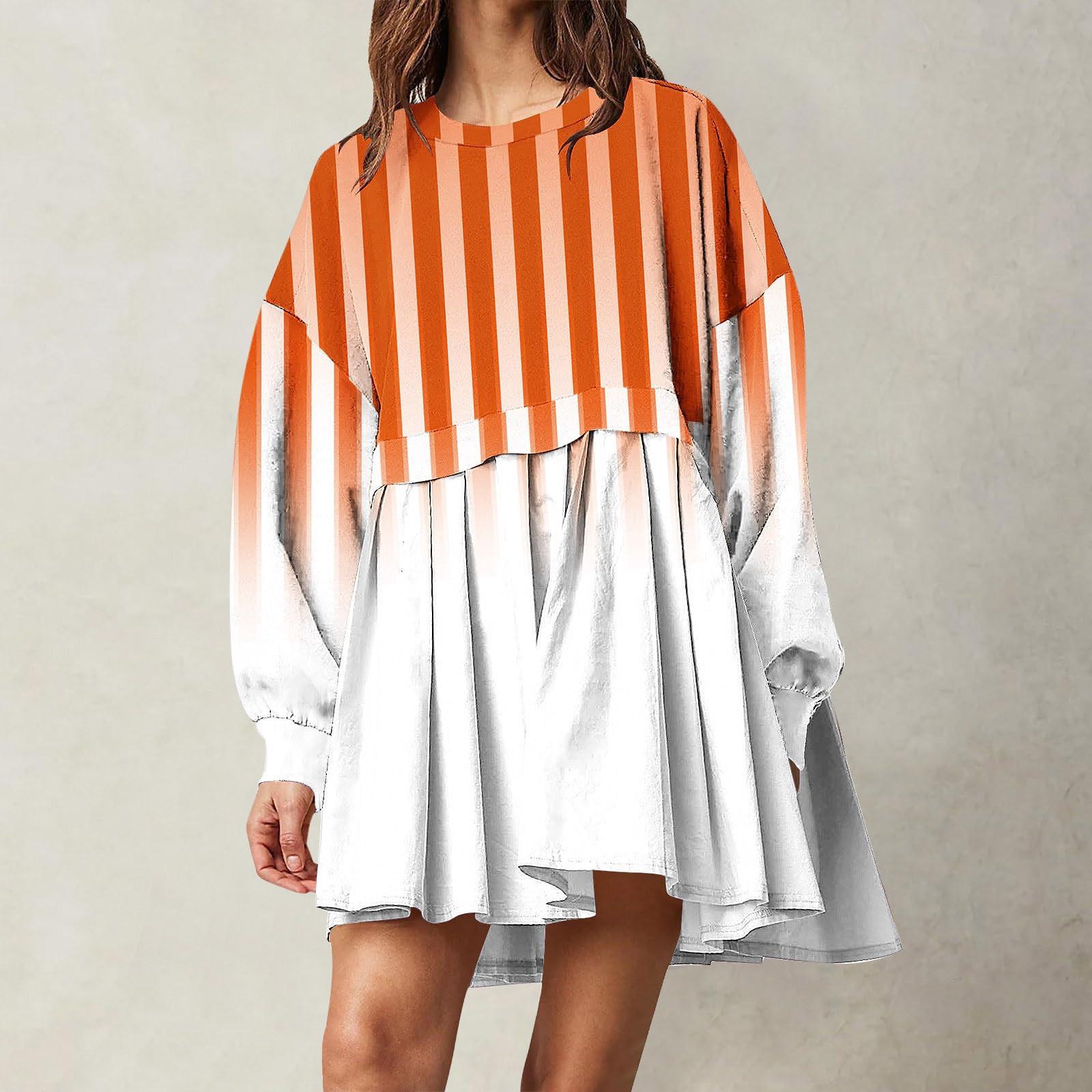 Женская мода повседневная круглая горловина длинный рукав пэчворк пуловер свитшот — фото 3