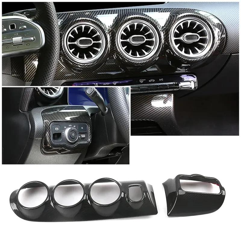 Interior Accessories For Mercedes Benz A Class W177 V177 A180 A200 A250 Car Styling Center Console Part Carbon Fiber Refit Trim