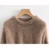 Warm Pullovers Women Dropped Sleeved Loose Sweaters Fall Winter Camel