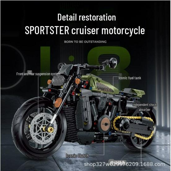 

Модель игрушки из мелких деталей мотоцикла Harley - Конструктор Duke