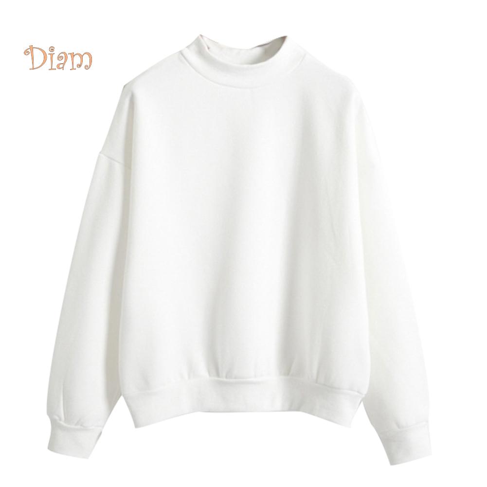 TOP-FASHION-WOMEN Autumn Winter Casual Crew Neck Long Sleeve Sweatshirt Pullover