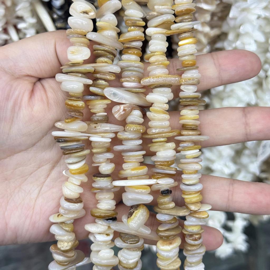 Gelbe Hufeisenschnecke Königin Muschelschale Perlen - Unregelmäßige DIY Armband & Handyketten Zubehör
