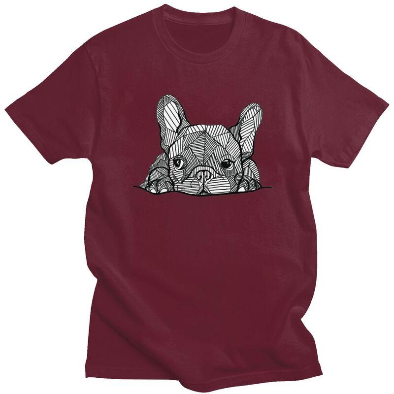 Custom Cool French Bulldog T Shirt Men 100 Cotton Tshirt Frenchie Dog Tee Tops Streetwear Tshirt
