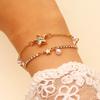 Earrings Necklace Star Shape Ear Studs with Imitation Pearl Detail Adjustable Chain Bracelet Dating Gatherings Jewelry Gift