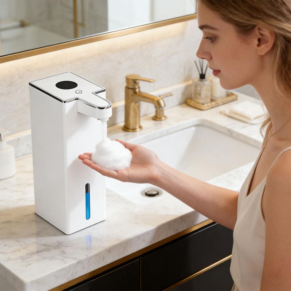 Distributeur Automatique de Savon Liquide Avec Cellule Rechargeable de 1800mAH Et Distance de Détection de 70mm Parfait Pour la Cuisine et la Salle de Bain