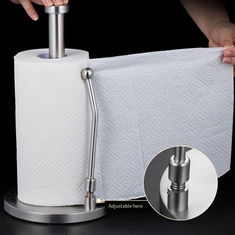 Stainless Steel Paper Holder Weighted Base Paper Roll Stand Sturdy Freshness Film Shelf  Home