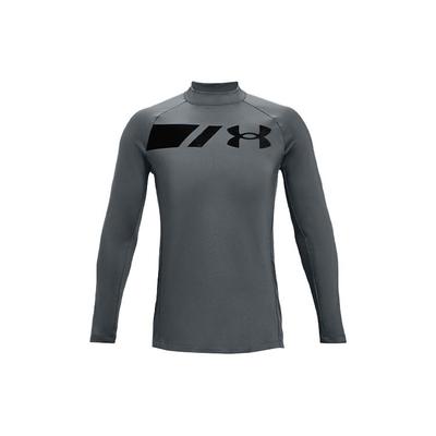 Maillot d'entraînement à manches longues et col montant en maille avec logo imprimé pour hommes, tops, gris asphalte clair 1357359-012