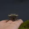Retro Brass Chinese Ancient Architecture Miniature Model Micro Landscape Rockery Ancient Pavilion Bonsai Fishtank Ornament Decor