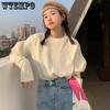 WTEMPO Female Elegant Spring Knitted Pullovers Women Casual Long Sleeve Sweaters Korean Y2K Long Sleeve Solid Casual Jumpers