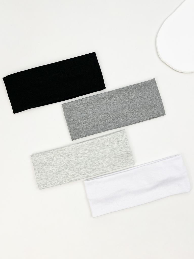 4Pcs/Set Knitted Hair Bands Women Solid Wide Elastic Headband Sport Yoga Hairband Soft Wash Face Makeup Headwrap