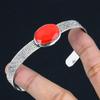 Italian Coral Gemstone Sterling Silver Engagement Anniversary New Bangle Jewelry