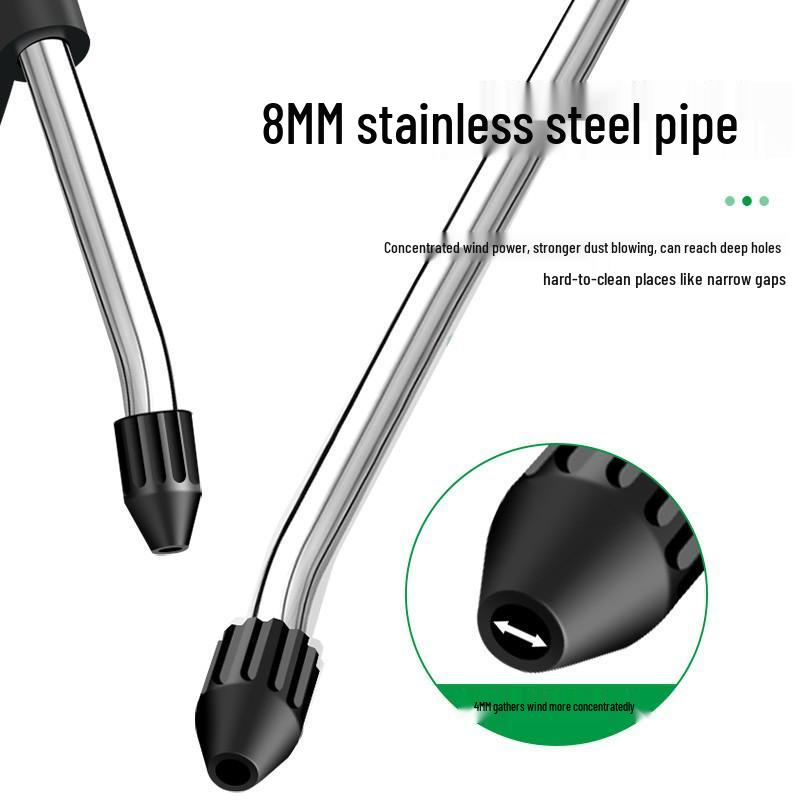 High-Pressure Black Air Dust Blower Gun with Extended Nozzle - Pneumatic Air Pump Spray Tool